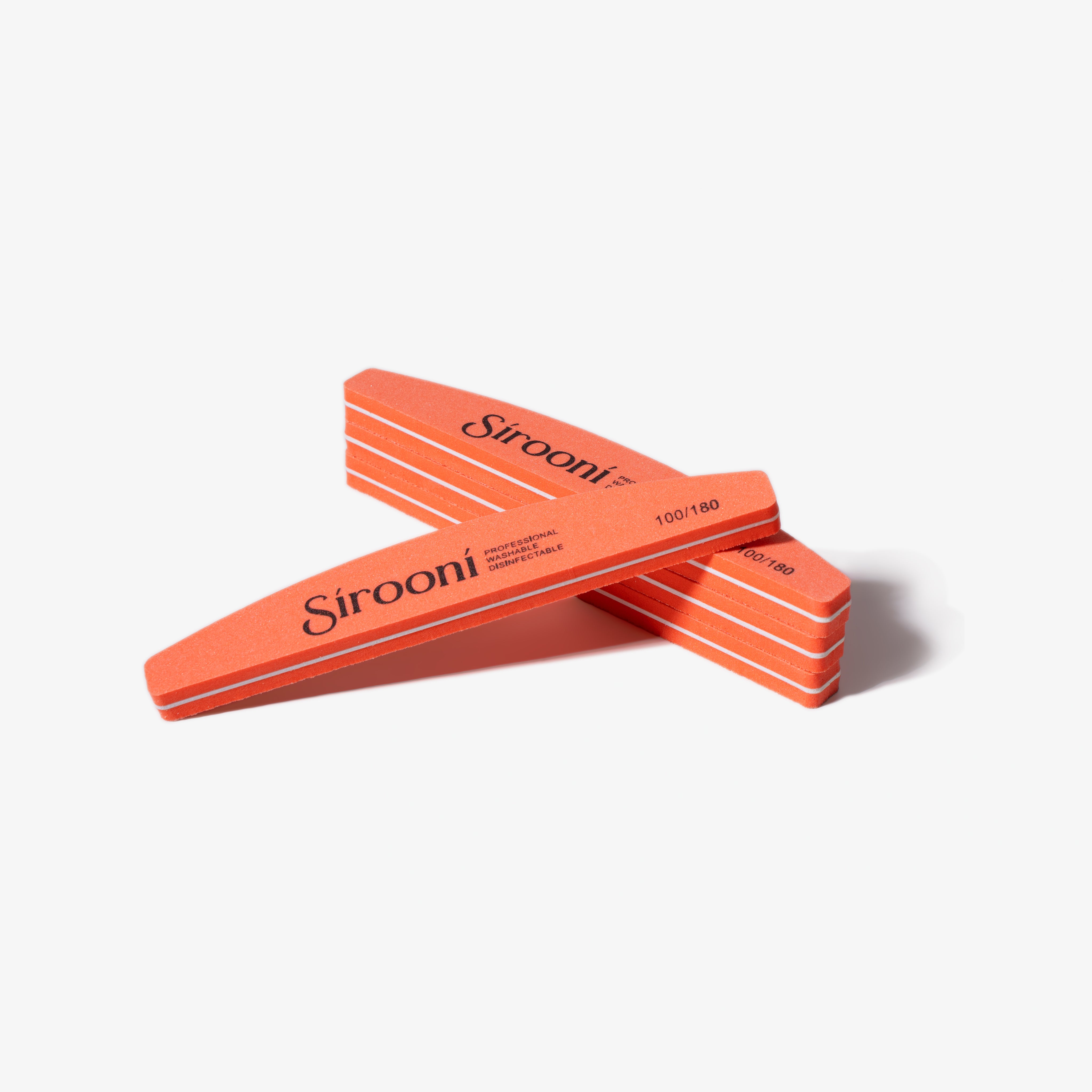 Nail Buffer Half Moon Large - 100/180 Grit, 10 PCS