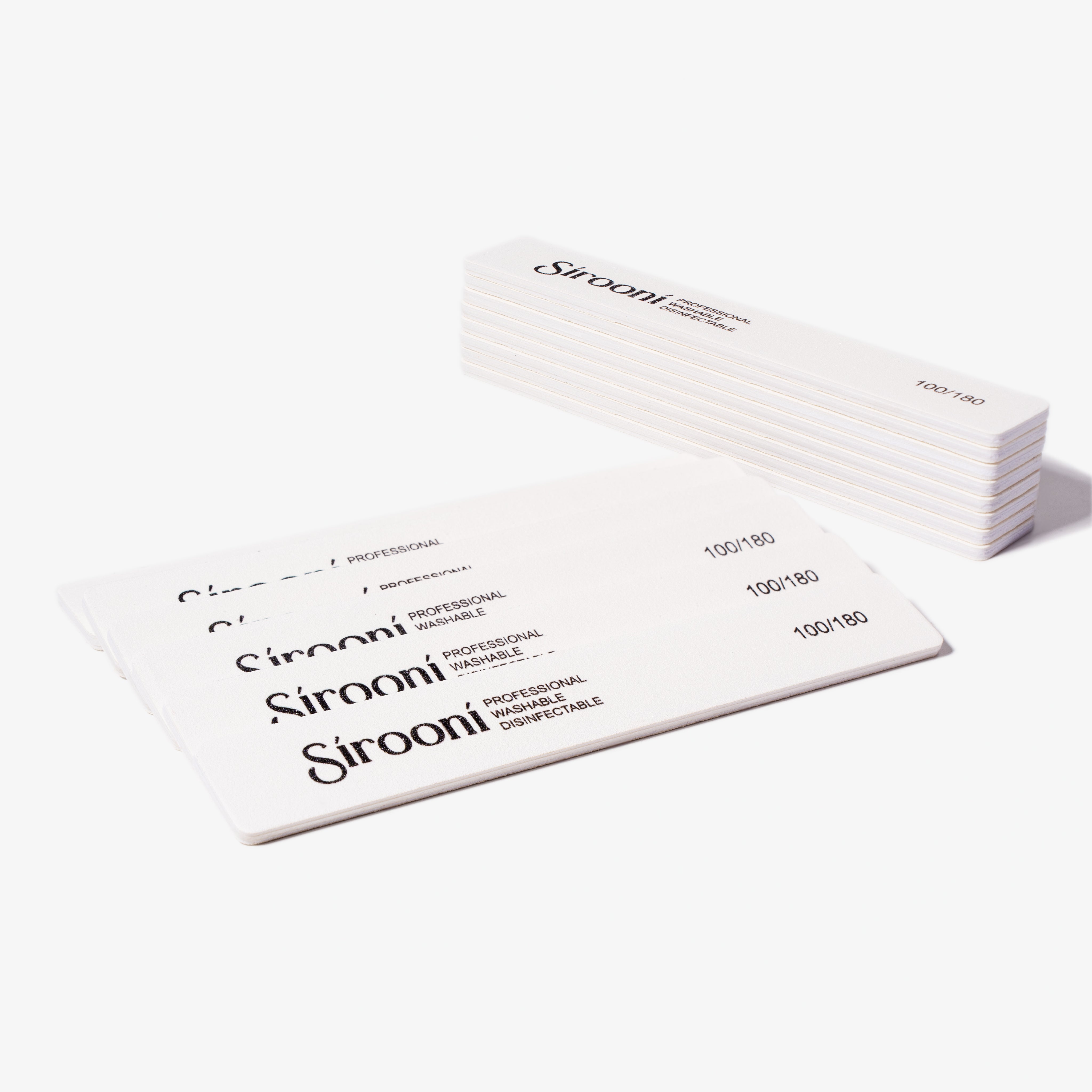 Nail Files Rectangle White - 100/180 & 180/240 Grit, 25 PCS