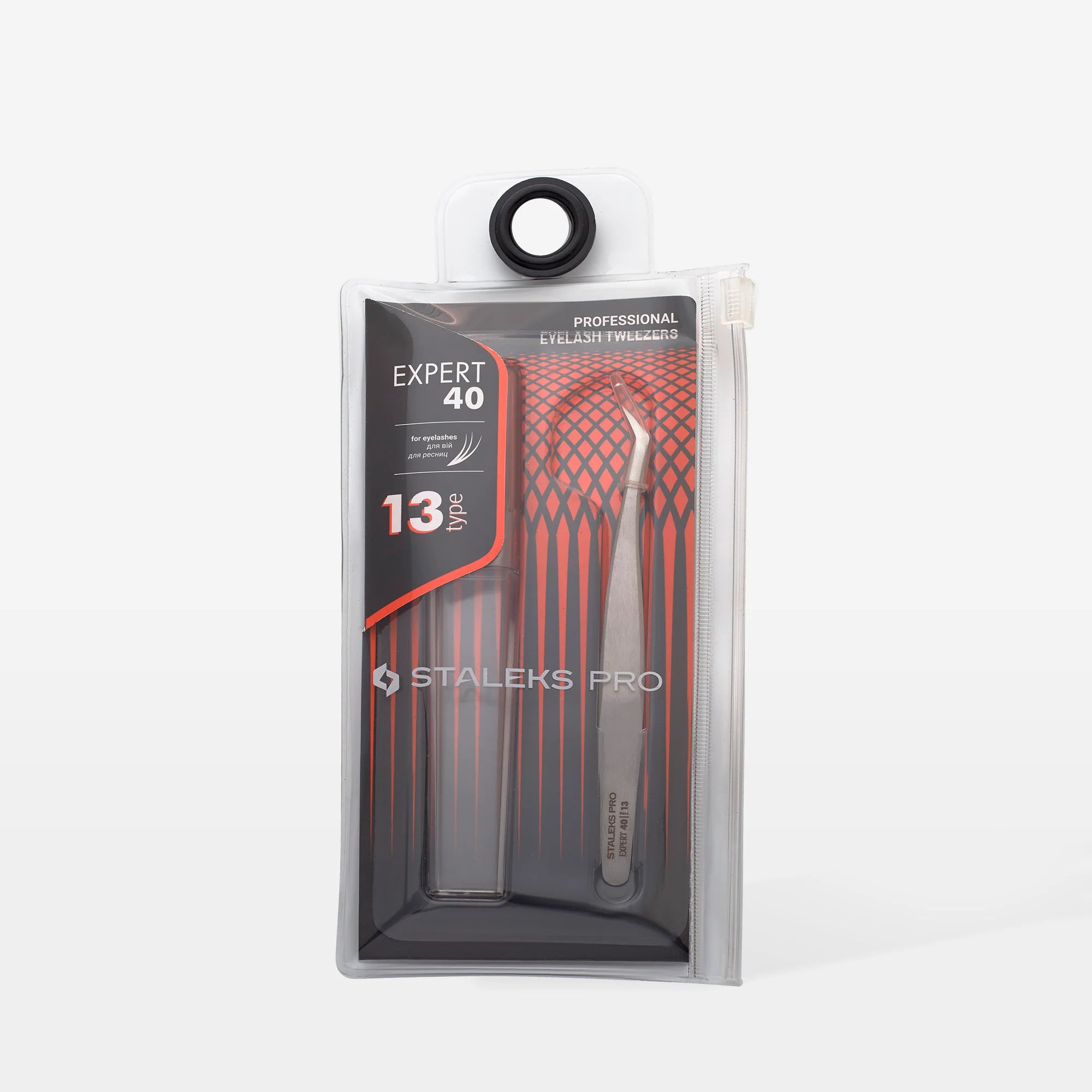 Professional eyelash tweezers EXPERT 40 TYPE 13 (L-shaped, 40)