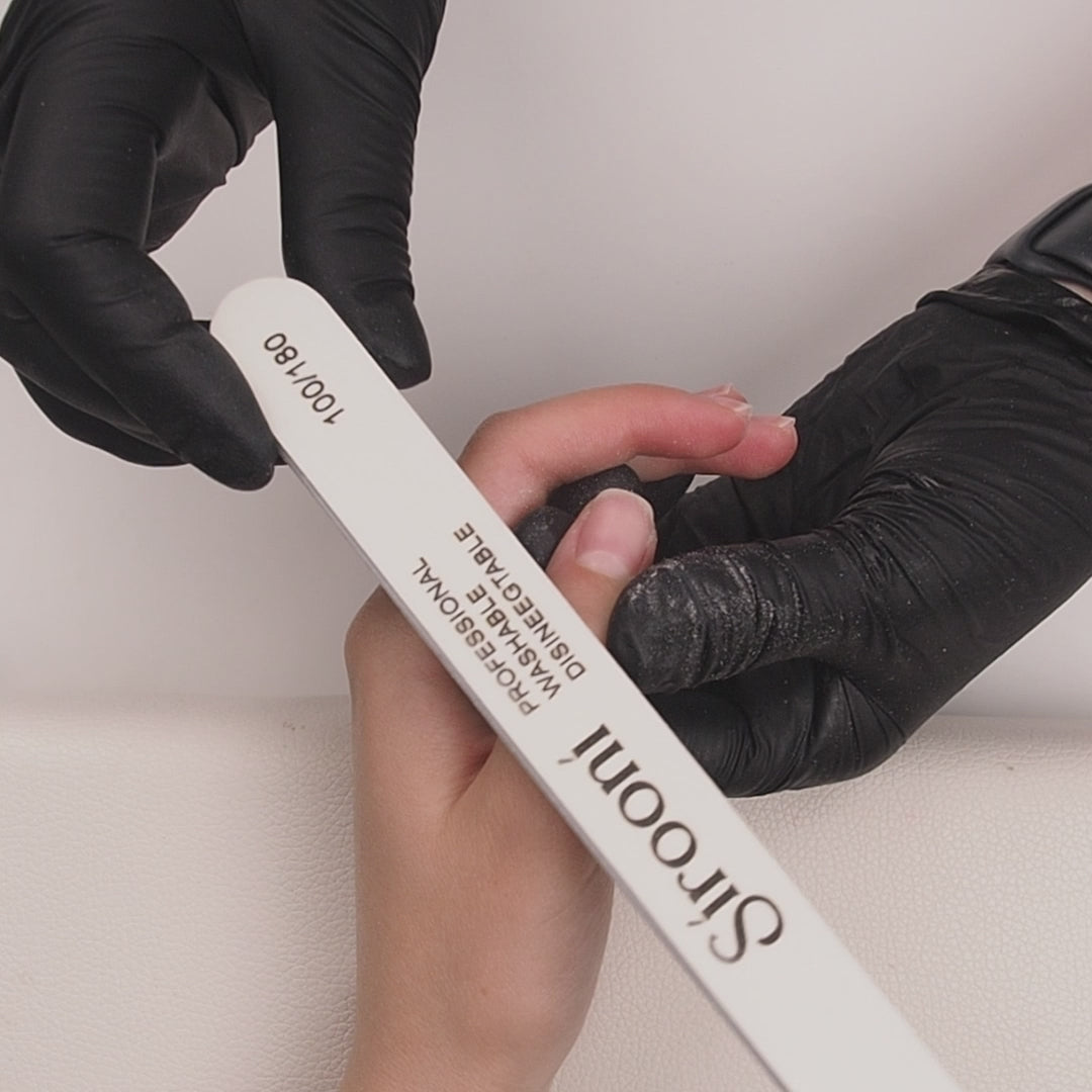 Nail Files Rounded White - 100/180 & 180/240 Grit, 25 PCS