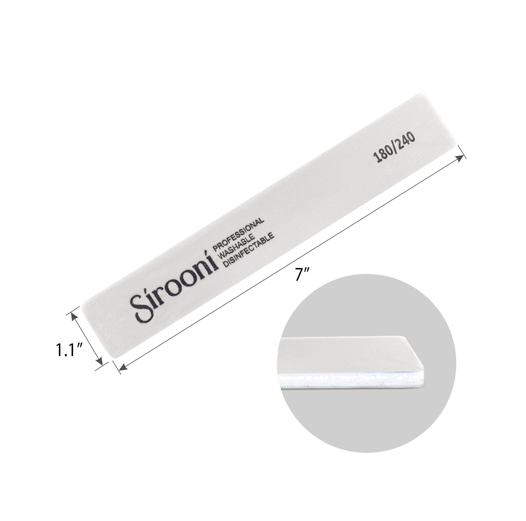 Nail Files Rectangle White - 100/180 & 180/240 Grit, 25 PCS