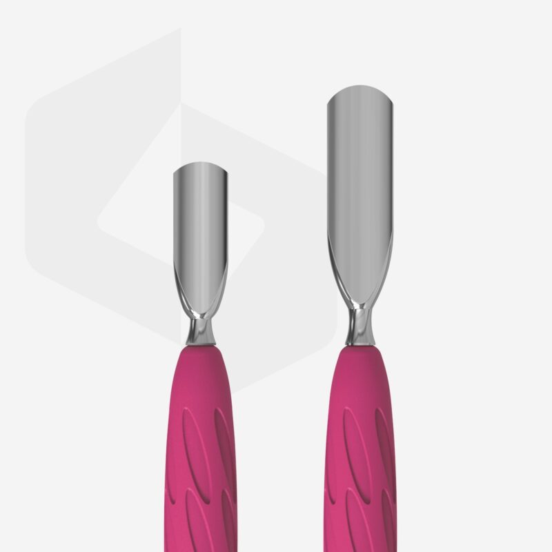 Manicure pusher Gummy with silicone handle UNIQ 10 TYPE 1 (rounded wide and rounded narrow pusher)