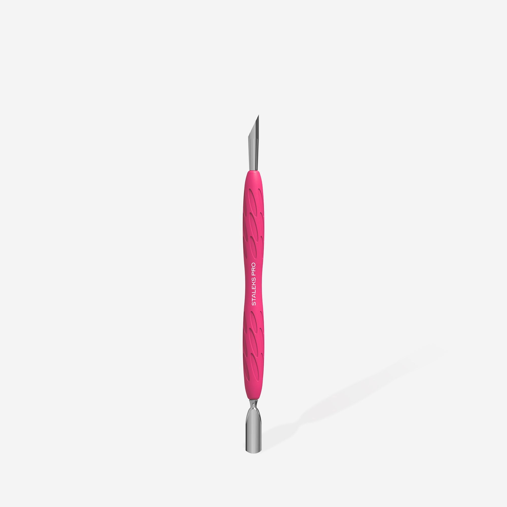 Staleks Manicure pusher with silicone handle “Gummy” UNIQ 10 TYPE 2 (narrow rounded pusher + slanted pusher)