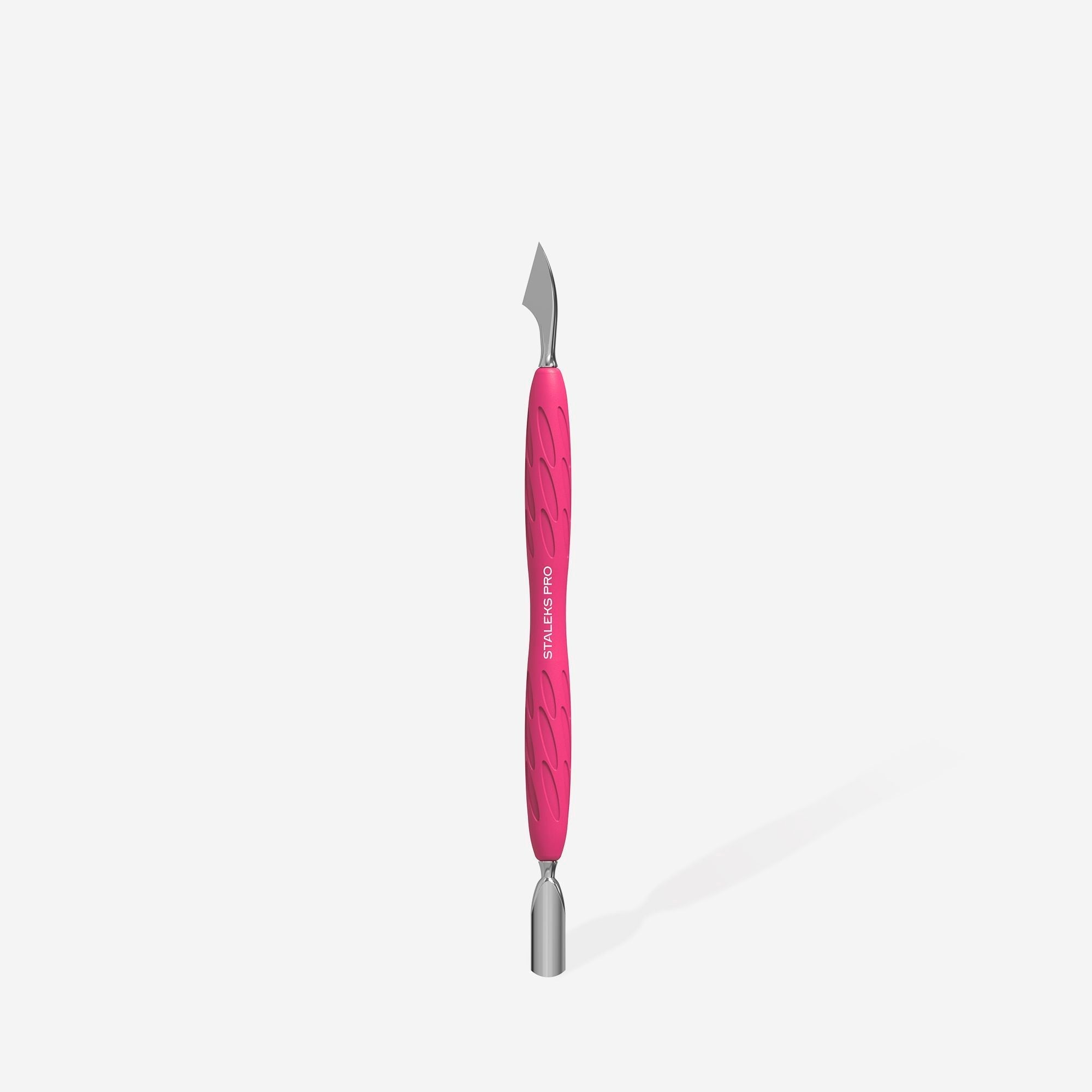 Staleks Manicure pusher with silicone handle “Gummy” UNIQ 10 TYPE 3 (narrow rounded pusher + hatchet)