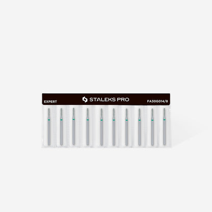 Staleks Diamond nail drill bit "rounded cylinder" green, 1.4 mm