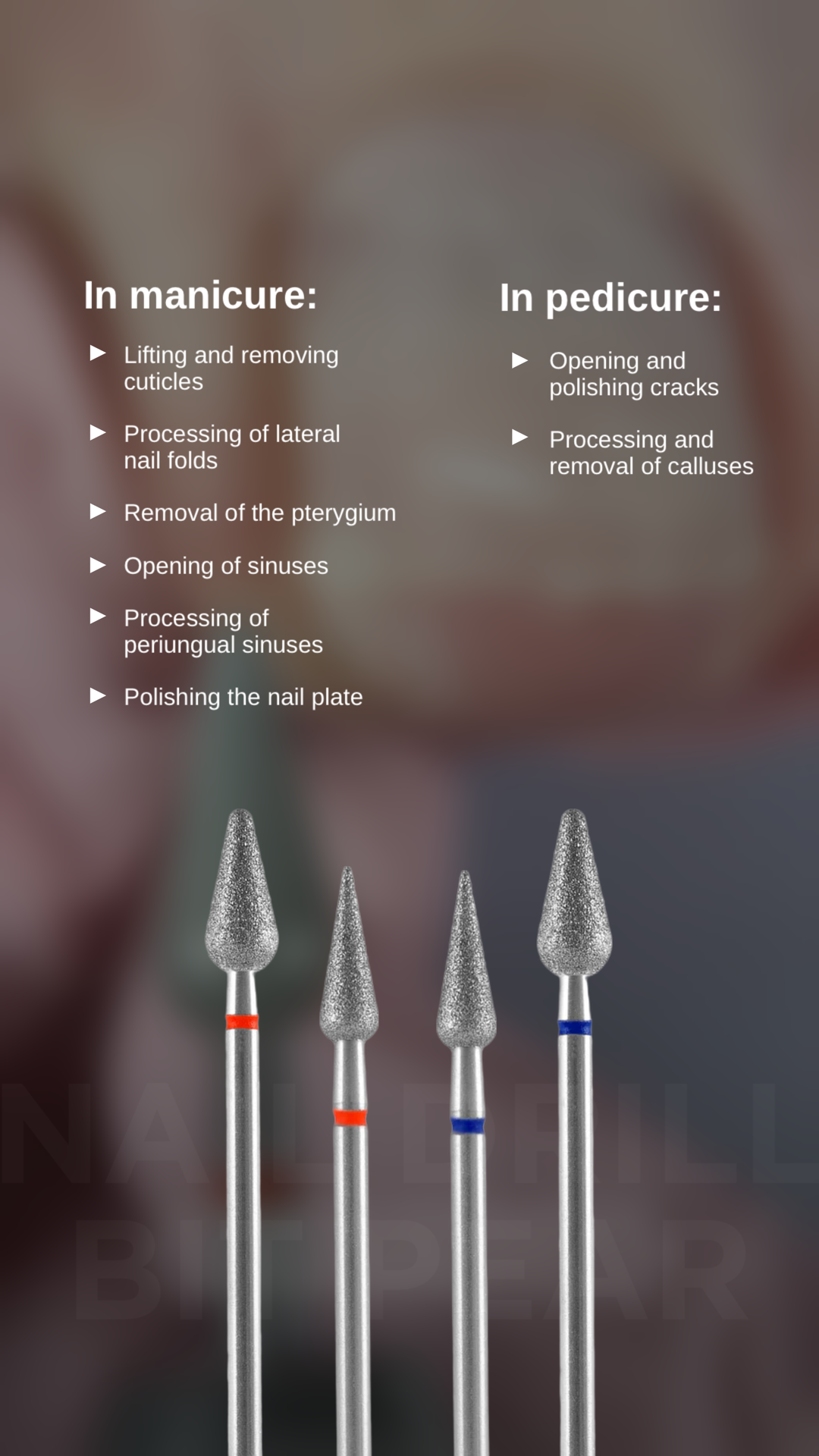 Staleks Diamond nail drill bit "pear" blue, 5 mm