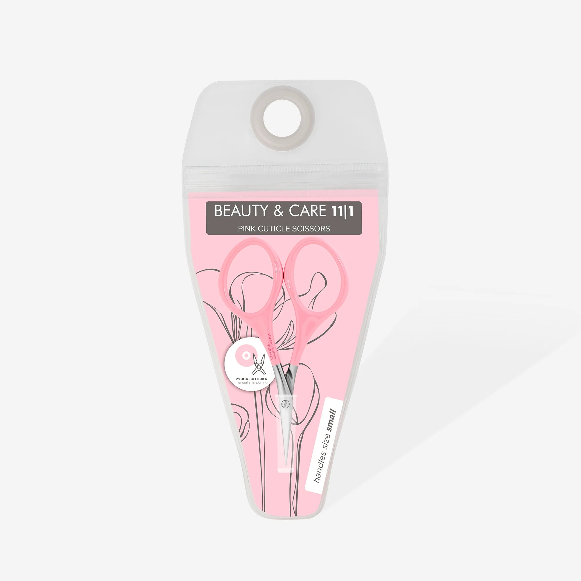 Pink cuticle scissors BEAUTY & CARE 11 TYPE 1