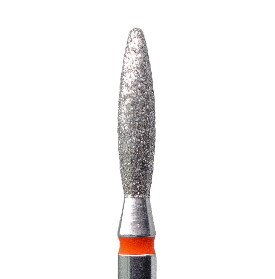 Diamond Nail Drill Bit KMIZ DFLT 2.3-10 – Fine Soft Flame Shape (2.3mm x 10mm) Fine & Medium Grit for Cuticle & Sidewall Detailing