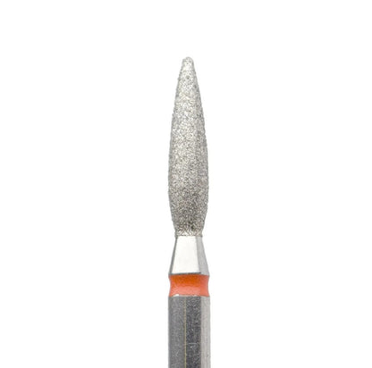 Diamond Nail Drill Bit KMIZ DFL 2.3-10 – Flame Shape Fine & Medium Grit (2.3mm x 10mm) for Cuticle & Pterygium Removal