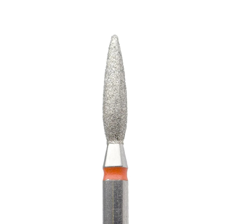 Diamond Nail Drill Bit KMIZ DFL 2.3-10 – Flame Shape Fine & Medium Grit (2.3mm x 10mm) for Cuticle & Pterygium Removal