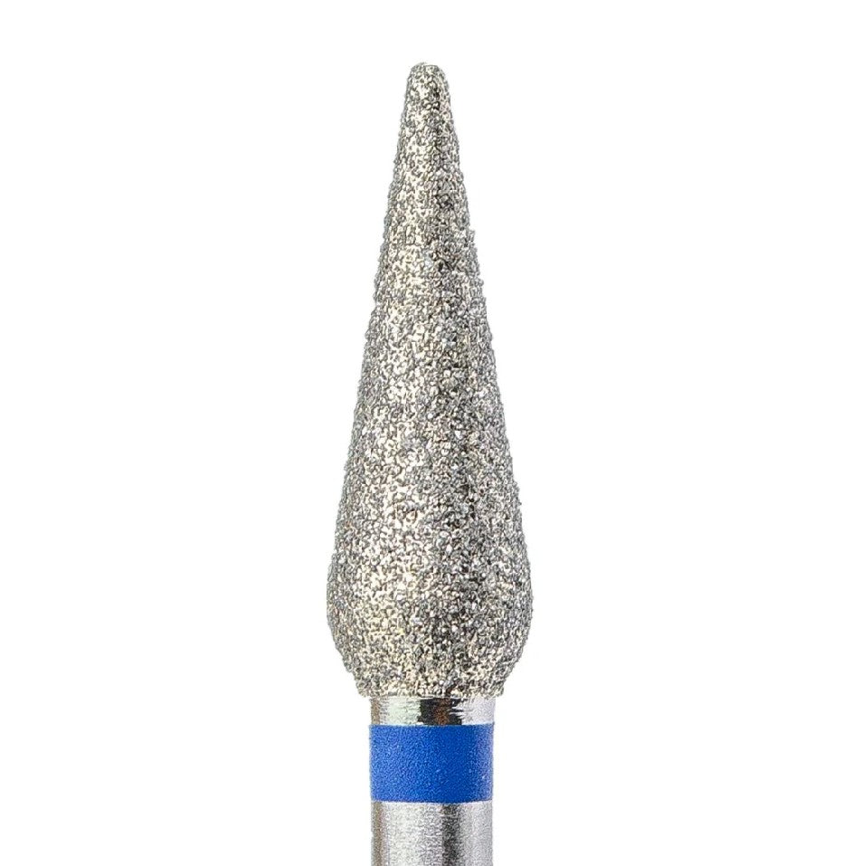 Diamond Nail Drill Bit KMIZ DDT 4.0-12 – Drop Shape with Rounded Tip (4.0mm x 12mm) Fine & Medium Grit for Callus, Nail Fold & Crack Treatment