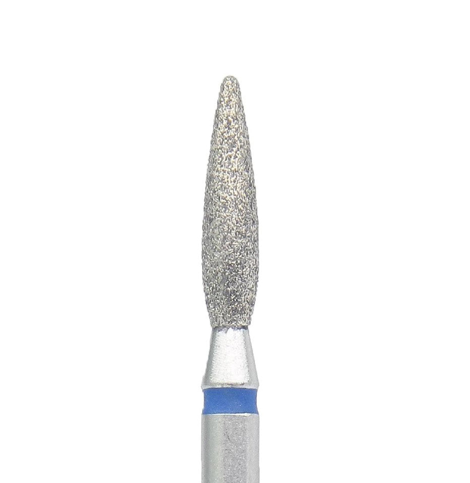 Diamond Nail Drill Bit KMIZ DFL 2.3-10 – Flame Shape Fine & Medium Grit (2.3mm x 10mm) for Cuticle & Pterygium Removal