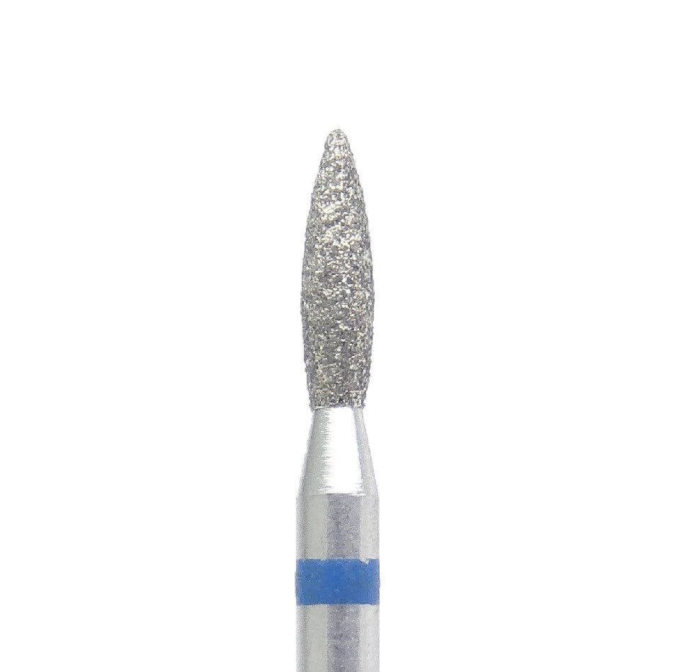 Diamond Nail Drill Bit KMIZ DFL 2.1-8.0 – Flame Shape Fine & Medium Grit (2.1mm x 8mm) for Corn & Cuticle Treatment