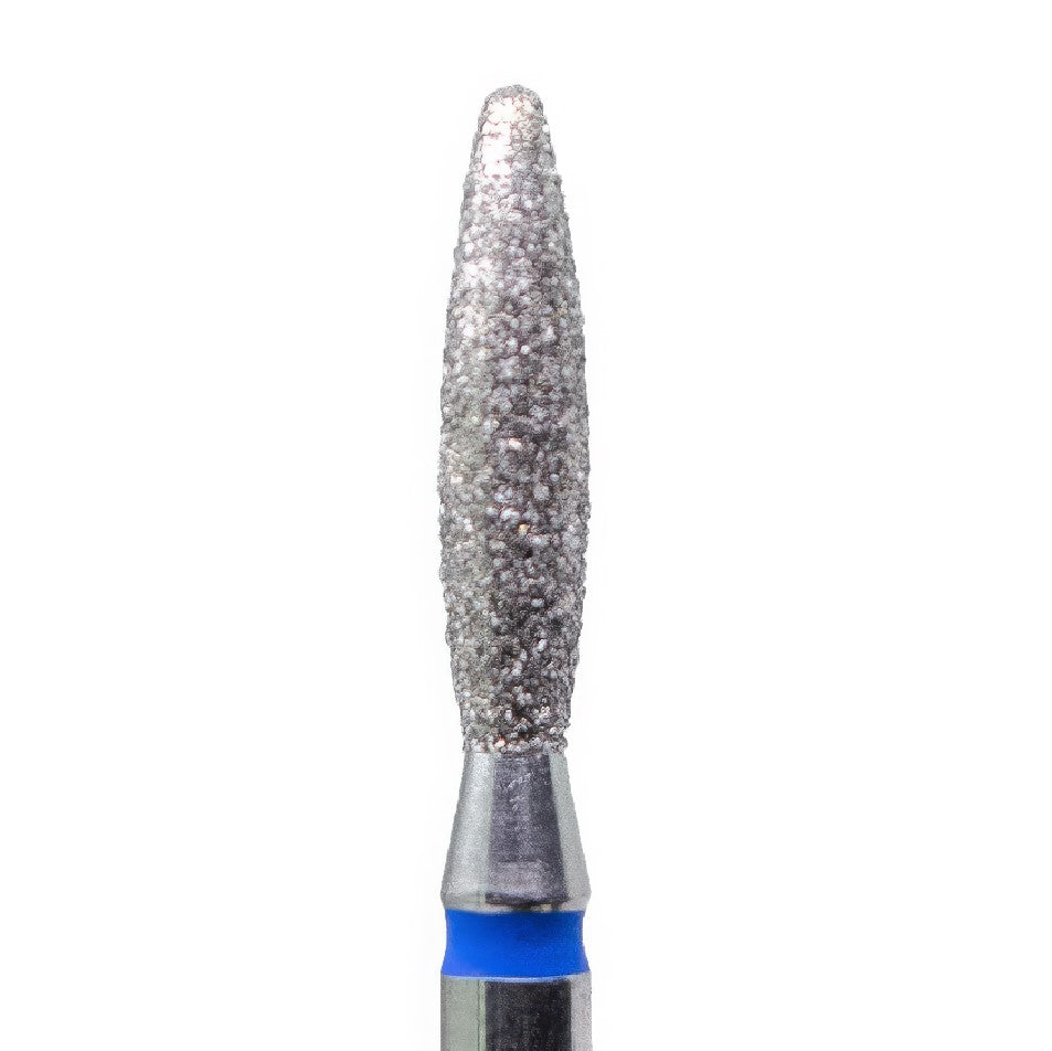 Diamond Nail Drill Bit KMIZ DFLT 2.3-10 – Fine Soft Flame Shape (2.3mm x 10mm) Fine & Medium Grit for Cuticle & Sidewall Detailing