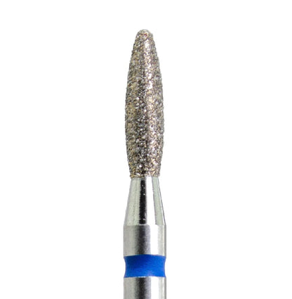Diamond Nail Drill Bit KMIZ DFLT 2.1-8 – Fine Soft Flame Shape (2.1mm x 8mm) Fine & Medium Grit for Cuticle & Sidewall Detailing