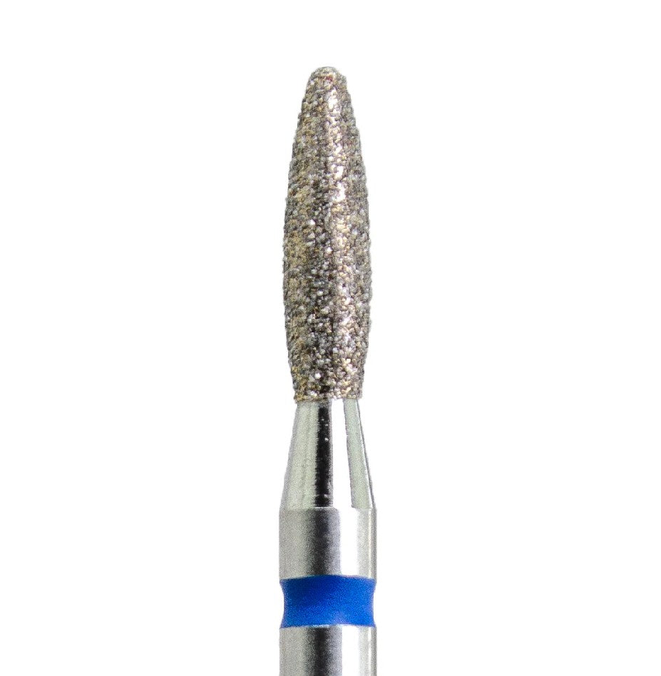 Diamond Nail Drill Bit KMIZ DFLT 2.1-8 – Fine Soft Flame Shape (2.1mm x 8mm) Fine & Medium Grit for Cuticle & Sidewall Detailing