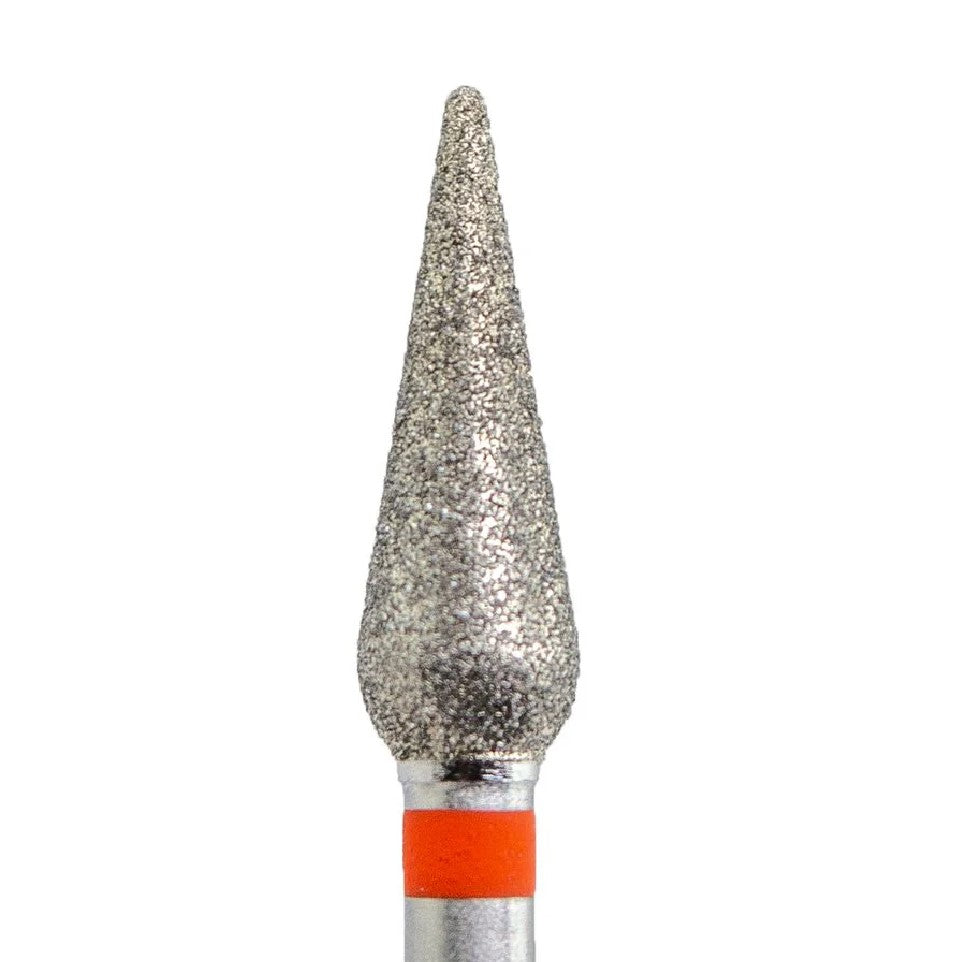 Diamond Nail Drill Bit KMIZ DDT 4.0-12 – Drop Shape with Rounded Tip (4.0mm x 12mm) Fine & Medium Grit for Callus, Nail Fold & Crack Treatment