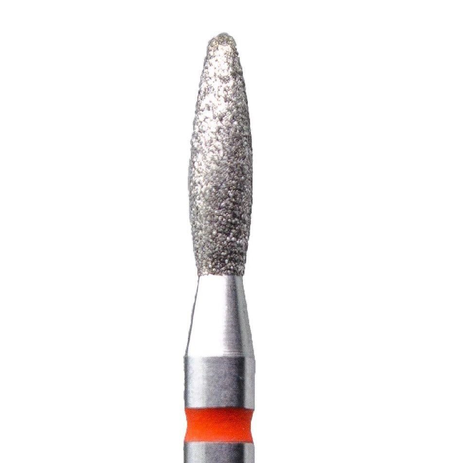 Diamond Nail Drill Bit KMIZ DFLT 2.1-8 – Fine Soft Flame Shape (2.1mm x 8mm) Fine & Medium Grit for Cuticle & Sidewall Detailing