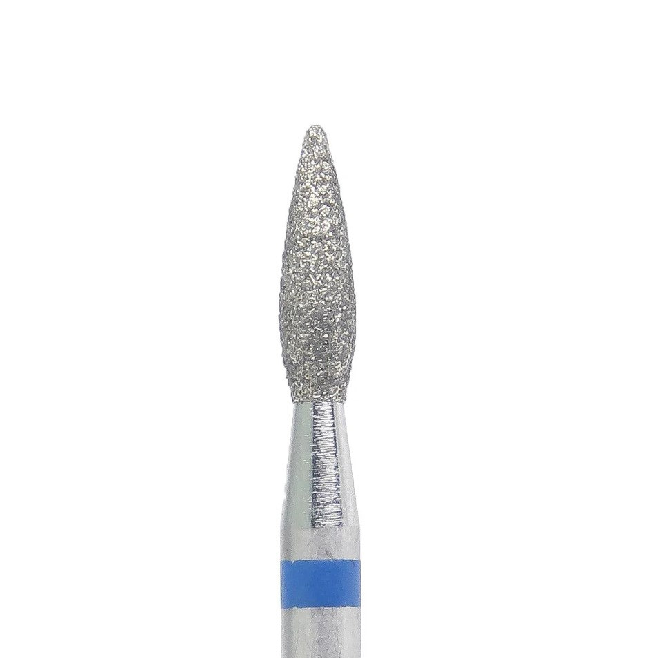 Diamond Nail Drill Bit KMIZ DFL 2.3-8.0 – Flame Shape Fine & Medium Grit (2.3mm x 8mm) for Cuticle & Corn Treatment