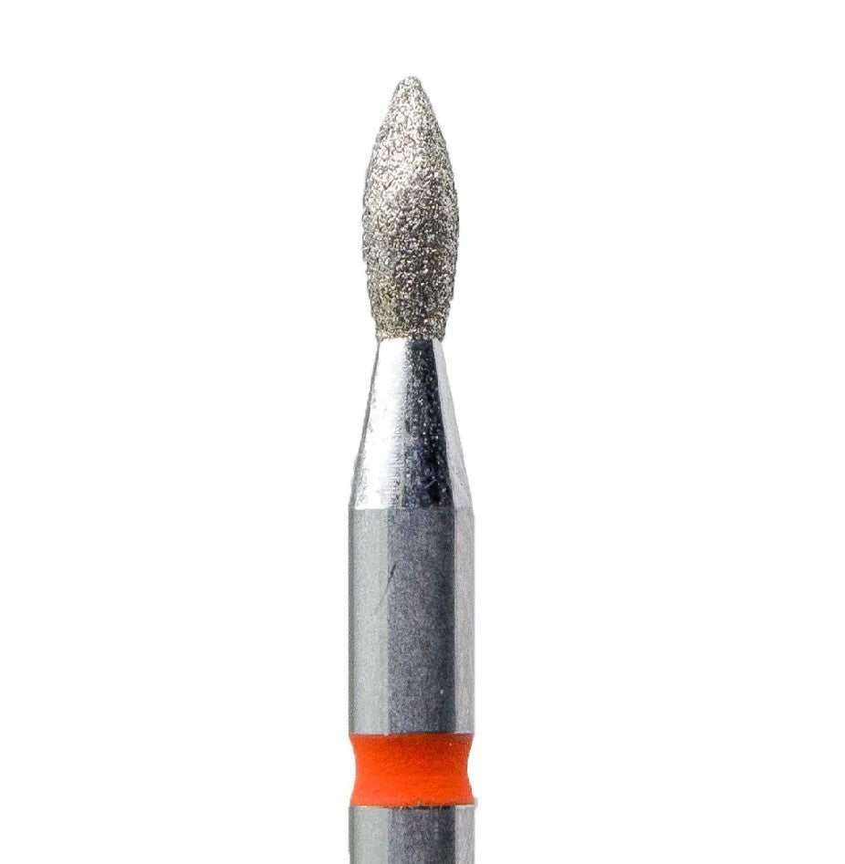 Diamond Nail Drill Bit KMIZ DFLK 1.8-5.0F – Flame Shape, Fine Grit for Cuticle, Corn, and Crack Treatment