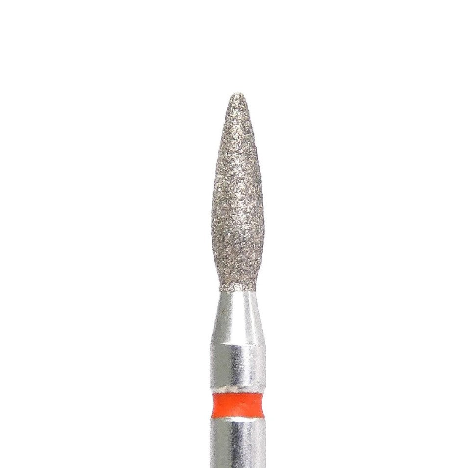 Diamond Nail Drill Bit KMIZ DFL 2.3-8.0 – Flame Shape Fine & Medium Grit (2.3mm x 8mm) for Cuticle & Corn Treatment