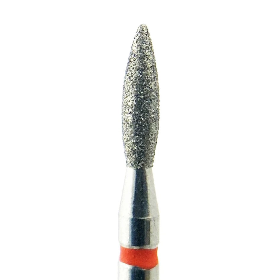 Diamond Nail Drill Bit KMIZ DFL 2.1-8.0 – Flame Shape Fine & Medium Grit (2.1mm x 8mm) for Corn & Cuticle Treatment