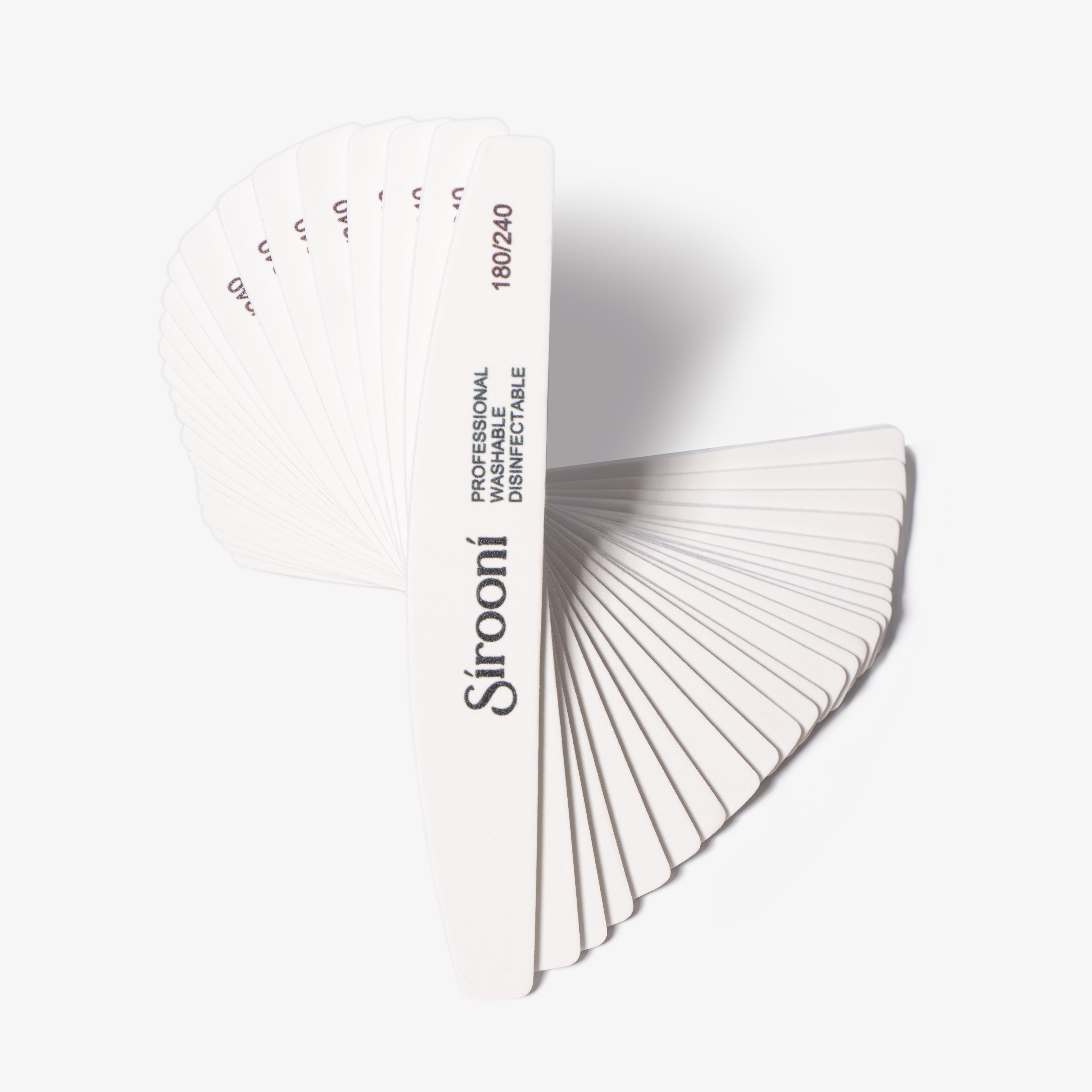 Nail File Half Moon White 25 PCS 180/240 GRIT