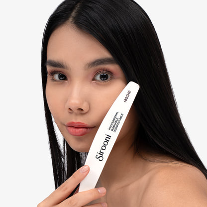 Nail File Half Moon White 25 PCS 180/240 GRIT