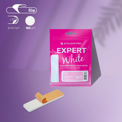 Staleks Disposable White files for polishing file (nail buffer) EXPERT 51 180 grit (10 pcs)