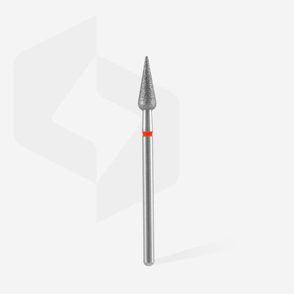 Staleks Diamond nail drill bit "pear" red, 4 mm