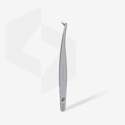 Professional eyelash tweezers with fiber tips EXPERT 44 TYPE 12 (L-shaped, 65)