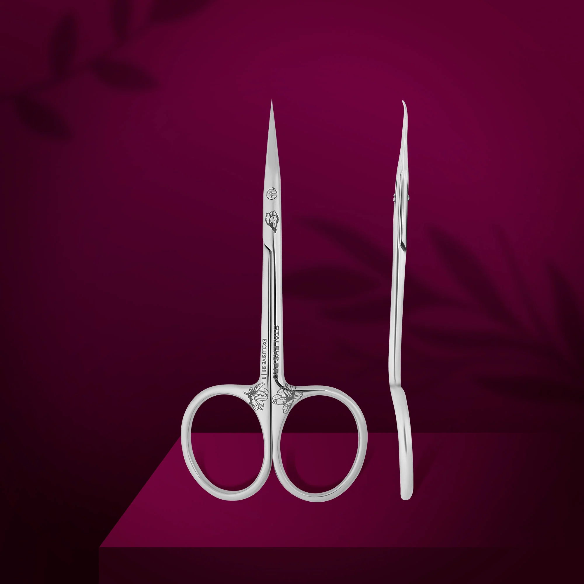 Professional cuticle scissors with hook EXCLUSIVE 21 TYPE 1 (magnolia)