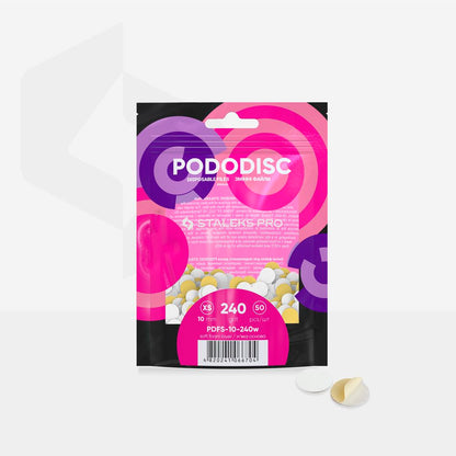 Staleks Disposable white files on soft foam layer for pedicure disc PODODISC XS EXPERT 240 grit (50 pcs)