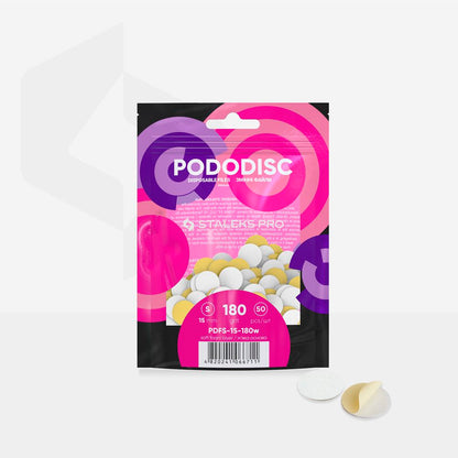 Staleks Disposable white files on soft foam layer for pedicure disc PODODISC S EXPERT 180 grit (50 pcs)