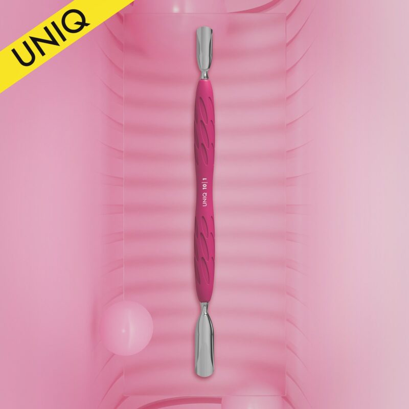 Manicure pusher Gummy with silicone handle UNIQ 10 TYPE 1 (rounded wide and rounded narrow pusher)