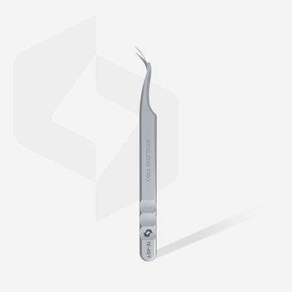 Staleks Professional eyelash tweezers with fiber tips EXPERT 45 TYPE 1 (curved)