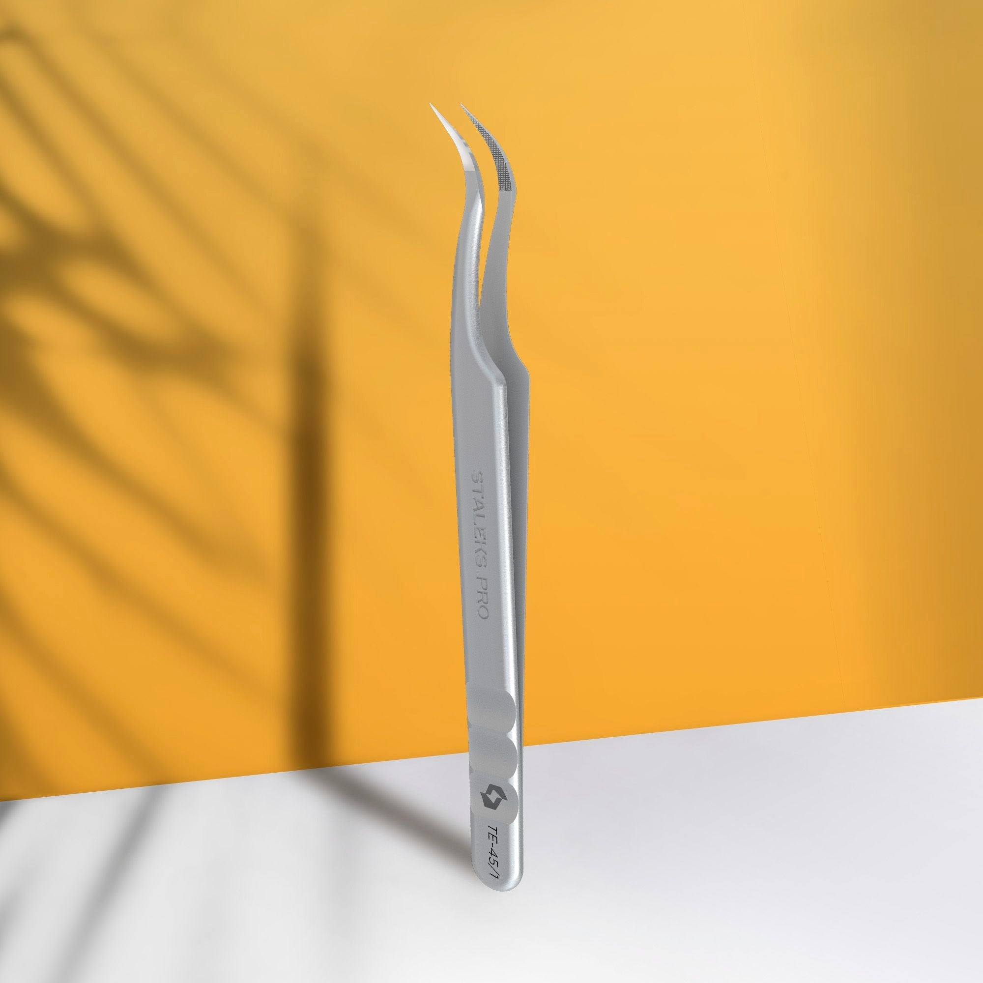 Staleks Professional eyelash tweezers with fiber tips EXPERT 45 TYPE 1 (curved)